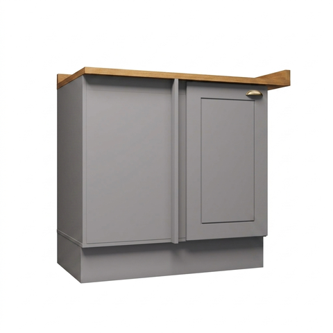 Balcão Canto Reto 1 Porta Americana Henn com Tampo Mdf Americana Henn 94 Cm