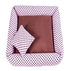 Cama Pet Simples Top Grande Quadrada: Lulu Rosa e Marrom