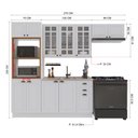 Ver imagem 4 de Armário de Cozinha Modulada Compacta Fidelitá Nara 100% MDF 4 Peças 270cm 12 Portas 2 Gavetas sem