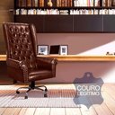Ver imagem 2 de Cadeira de Escritório Giratória Presidente Chesterfield Via Encanto em Couro Legítimo Marrom