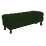 Recamier Baú Luis Xv Capitonê Retrô 160cm Suede Verde Pés Madeira Ms Decor - 1