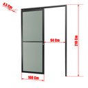 Ver imagem 2 de Porta de Correr Suspensa Vidrao Dir L.25 Preta 210x100 Brimak