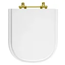 Ver imagem 1 de Assento Sanitário Vogue Plus Branco para vaso Deca Com Ferragem Dourada