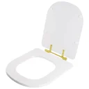 Ver imagem 2 de Assento Sanitário Vogue Plus Branco para vaso Deca Com Ferragem Dourada