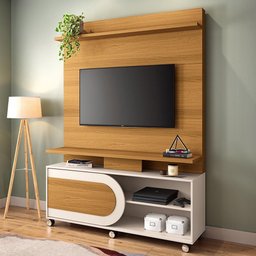 Estante Painel para Tv 55 Pol 136cm 1 Porta Mars B01 Cinamomo Off White - Lyam Decor - 2