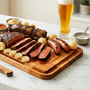 Ver imagem 2 de Tábua Churrasco Madeira Eucalipto Resistente Retangular Canaleta Cortar Servir Carne Petiscos