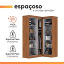 Ver imagem 3 de Guarda Roupa de Canto Modulado Closet Madrid 5 Portas Bater MDP Madeirado-Off White Maxel Móveis