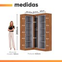 Ver imagem 7 de Guarda Roupa de Canto Modulado Closet Madrid 5 Portas Bater MDP Madeirado-Off White Maxel Móveis