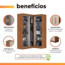 Ver imagem 5 de Guarda Roupa de Canto Modulado Closet Madrid 5 Portas Bater MDP Madeirado-Off White Maxel Móveis