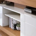 Ver imagem 3 de Rack para TV até 47 Polegadas com 2 Portas e Rodízios Multimóveis Crcol-RCK034 Madeirado/Off