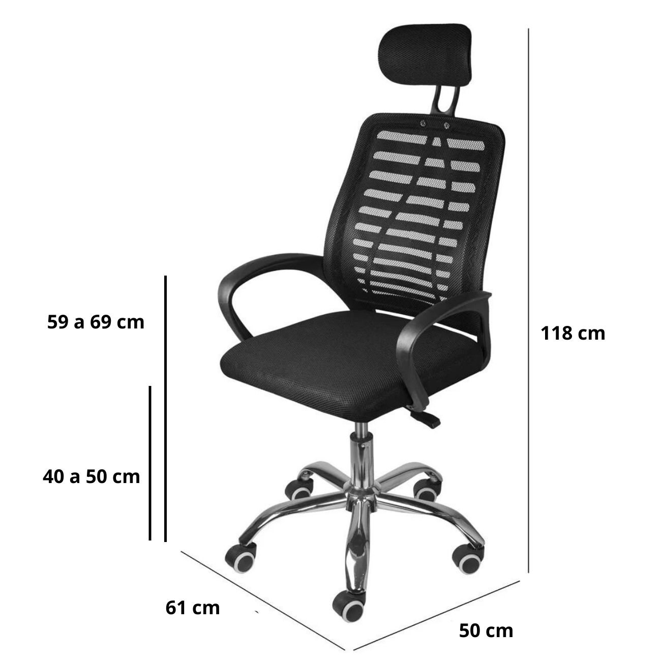 Cadeira para Escritório Presidente Tela Mesh Viena 3324 Or Design - 4