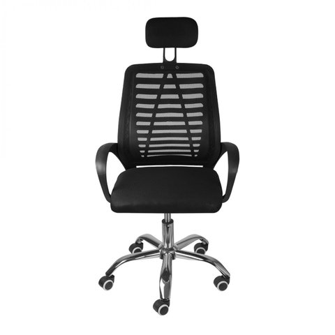 Cadeira de Escritório Presidente Giratória Tela Mesh Preto Viena Alta OR Design