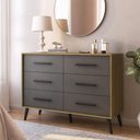 Ver imagem 3 de Cômoda com 6 Gavetas Retrô 120cm Multimóveis CR45363 Mel/Grafite