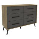 Ver imagem 1 de Cômoda com 6 Gavetas Retrô 120cm Multimóveis CR45363 Mel/Grafite
