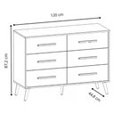Ver imagem 2 de Cômoda com 6 Gavetas Retrô 120cm Multimóveis CR45363 Mel/Grafite