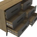 Ver imagem 4 de Cômoda com 6 Gavetas Retrô 120cm Multimóveis CR45363 Mel/Grafite