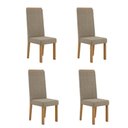 Ver imagem 1 de Kit 4 Cadeiras Nice com Espaldar – Tecido Veludo Suede Pés em Mdf com Sapatilhas Plásticas Mel/