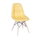 Ver imagem 3 de Conjunto Mesa Eames Eiffel Redonda Vidro 90cm + 4 Cadeiras Eames Dsw Botonê - Amarela