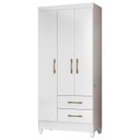 Ver imagem 2 de Guarda Roupa Infantil Lima com Cômoda Vênus e Armário Multiuso New Íris Branco Brilho – Moval