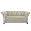 Ver imagem 2 de Sofá Recamier Divã Chesterfield 200cm Sofia Linho Bege Capitonê- Mabe Magazine