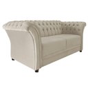 Ver imagem 3 de Sofá Recamier Divã Chesterfield 200cm Sofia Linho Bege Capitonê- Mabe Magazine