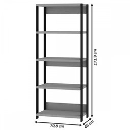 Estante para Livros 4 Prateleiras Freijó Branco Fosco - Genialflex - 3