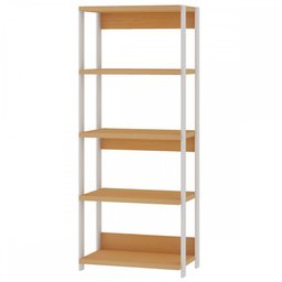 Estante para Livros 4 Prateleiras Freijó Branco Fosco - Genialflex - 2