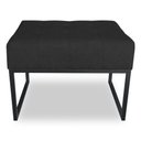 Ver imagem 3 de Puff Lisa Suede Preto Base Metálica Industrial Preto Pallazio