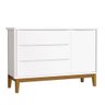 Cômoda Infantil e Guarda Roupa 3 Portas New Classic Branco com Pés Madeira - Reller - 4