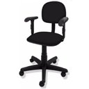 Ver imagem 1 de Cadeira Secretária Giratória com Braço Preta