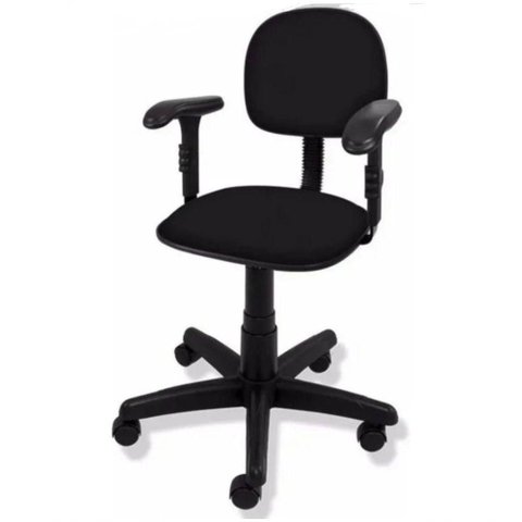 Cadeira Secretária Giratória com Braço Preta