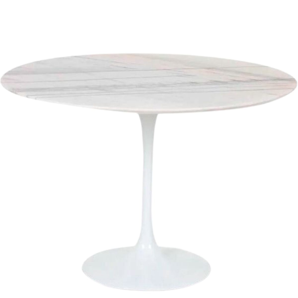 Mesa de Jantar Tulipa Saarinen Redonda 120 Cm Mármore Branco Extra Linn Design Mesa de Jantar Tulipa