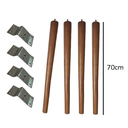 Ver imagem 5 de Kit 4 Pés Palito 70cm Madeira Eucalipto Tratado para Mesa e Aparador com Chapinha de Metal