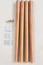 Ver imagem 4 de Kit 4 Pés Palito 70cm Madeira Eucalipto Tratado para Mesa e Aparador com Chapinha de Metal