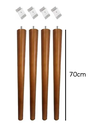 Ver imagem 6 de Kit 4 Pés Palito 70cm Madeira Eucalipto Tratado para Mesa e Aparador com Chapinha de Metal