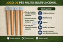 Ver imagem 2 de Kit 4 Pés Palito 70cm Madeira Eucalipto Tratado para Mesa e Aparador com Chapinha de Metal
