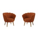 Ver imagem 1 de Kit 2 Poltronas Pétala Sued Terracota Pés Palito - Kimi Design