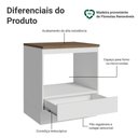 Ver imagem 4 de Balcão para Forno/micro-ondas 70 Cm 1 Gaveta Branco Tampo Rustic Madesa