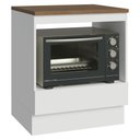Ver imagem 1 de Balcão para Forno/micro-ondas 70 Cm 1 Gaveta Branco Tampo Rustic Madesa