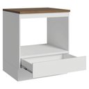 Ver imagem 6 de Balcão para Forno/micro-ondas 70 Cm 1 Gaveta Branco Tampo Rustic Madesa