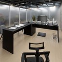 Ver imagem 4 de Mesa Escrivaninha em L Canto Arredondado 1400x600 Netmobil - Preto