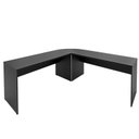 Ver imagem 7 de Mesa Escrivaninha em L Canto Arredondado 1400x600 Netmobil - Preto
