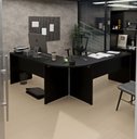 Ver imagem 1 de Mesa Escrivaninha em L Canto Arredondado 1400x600 Netmobil - Preto