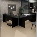 Ver imagem 1 de Mesa Escrivaninha em L Canto Arredondado 1400x600 Netmobil - Preto