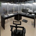 Ver imagem 2 de Mesa Escrivaninha em L Canto Arredondado 1400x600 Netmobil - Preto
