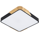 Ver imagem 1 de Plafon Quadrado Preto com Detalhe Estilo Madeira 50cm Led 36w 3 em 1 Bivolt