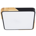 Ver imagem 3 de Plafon Quadrado Preto com Detalhe Estilo Madeira 50cm Led 36w 3 em 1 Bivolt