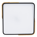 Ver imagem 4 de Plafon Quadrado Preto com Detalhe Estilo Madeira 50cm Led 36w 3 em 1 Bivolt