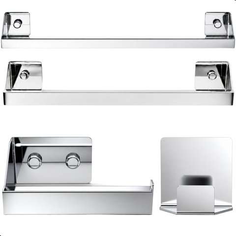 Kit Acessórios para Banheiro Inox 4 Peças Master Slim Df