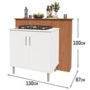 Ver imagem 7 de Kit Bancada Ilha para Cozinha + Balcão para Cooktop 0,80m 5 Bocas 2 Portas Turim Branco